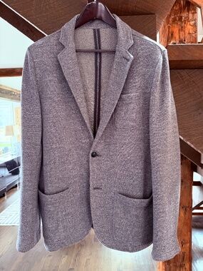 Faherty Inlet Knit Blazer, Mens, Size Medium, Medium Grey Melange